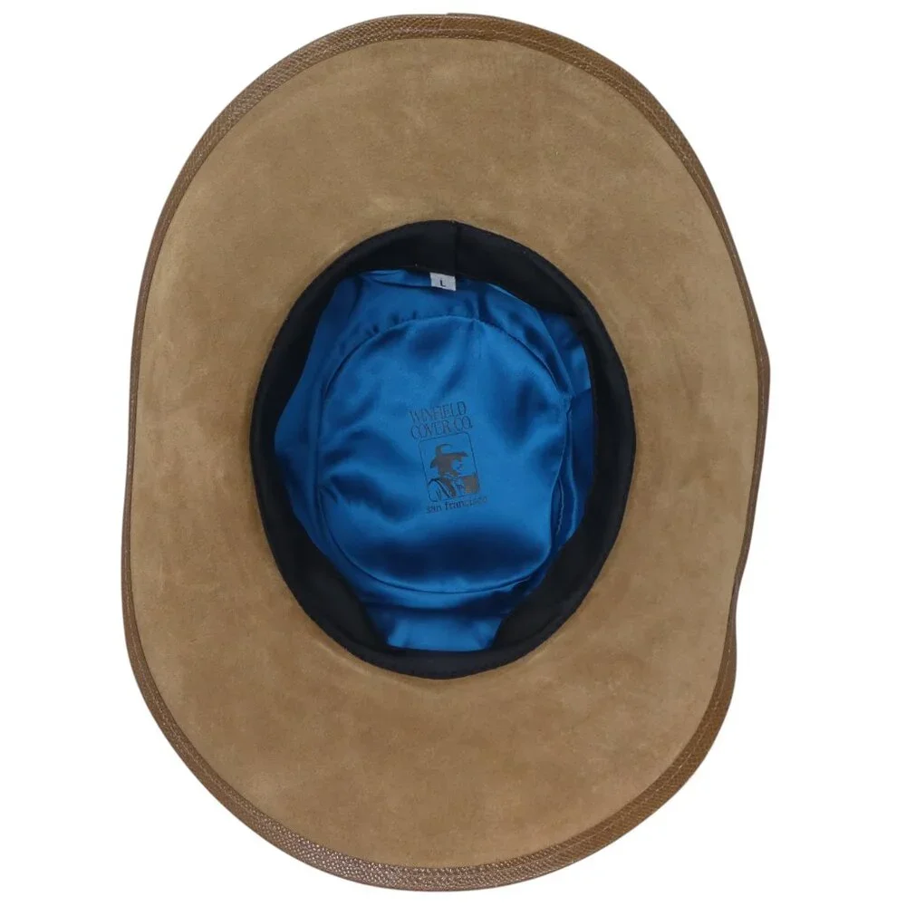 Winfield Cover Co Brown Leather Concho Trim Broken In Western Hat